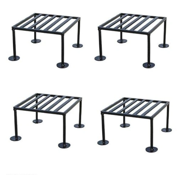 Iron Square Planter Stand It is very light in weight and so it can be moved easily as per your needs Pack of 4 - Free Size, Black, Iron, Pack of 4, Square